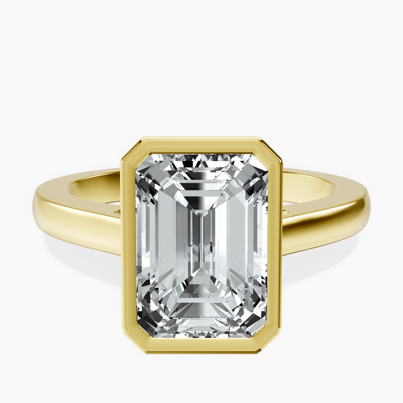 18kt Yellow Gold Bezel Set Solitaire Lab Diamond Ring front image