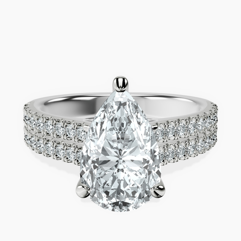 2.59 ct. pear Tosca Secret Halo Ring in 18kt white gold rtr top