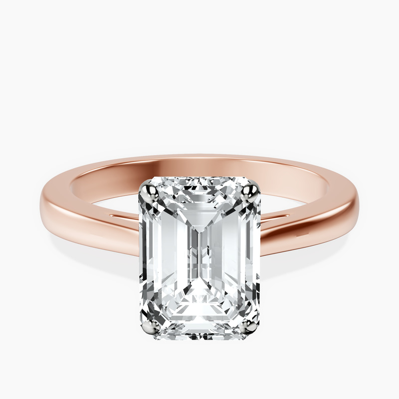 2.93 ct. emerald Teagan Solitaire Ring in 10kt rose gold rtr top