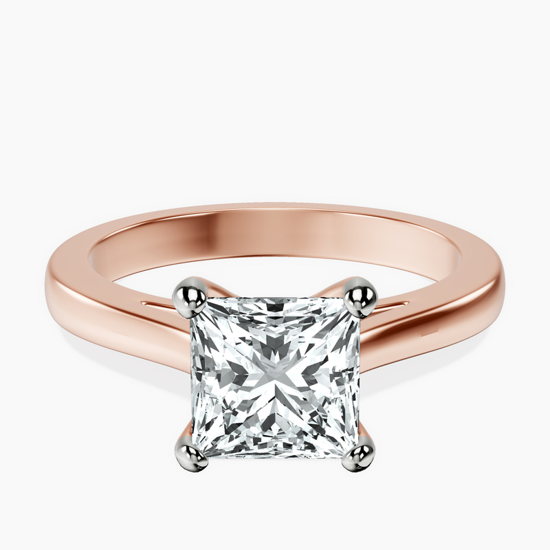 14ct Rose Gold Teagan Solitaire 2mm Lab Diamond Ring front image