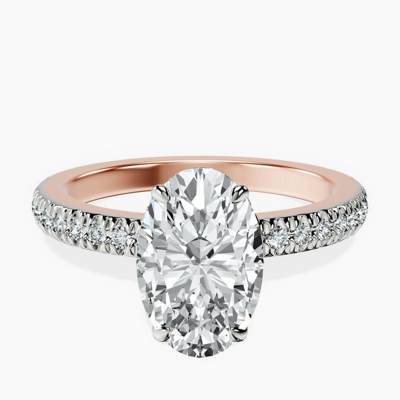 2.06 ct. oval Kourtney Kardashian Engagement Ring in 14kt rose gold rtr top