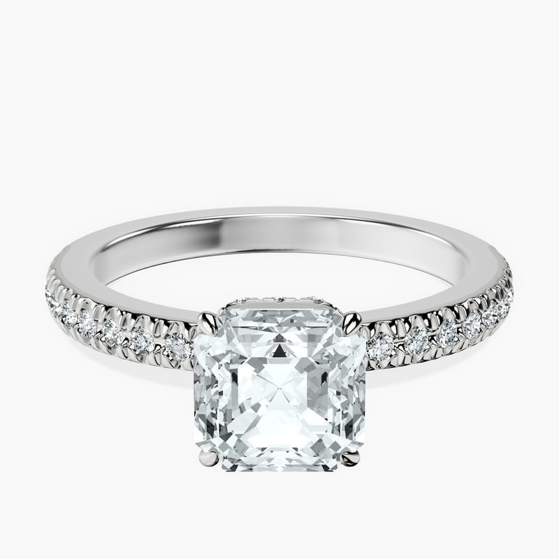 Platinum Kourtney Kardashian Secret Double Halo Eternity Lab Diamond Ring front image