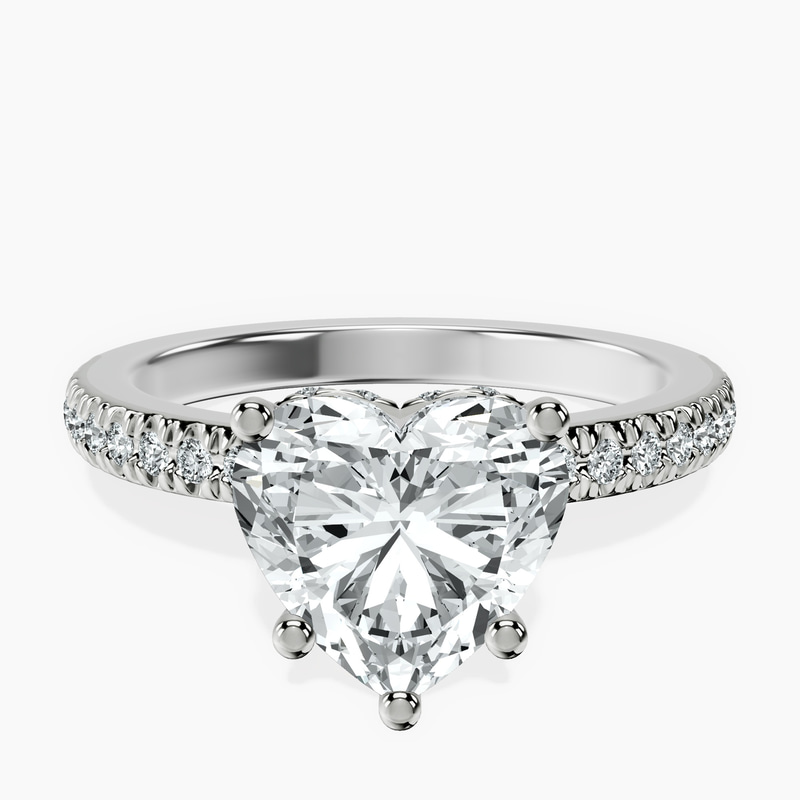 Platinum Kourtney Kardashian Secret Double Halo Eternity Lab Diamond Ring front image