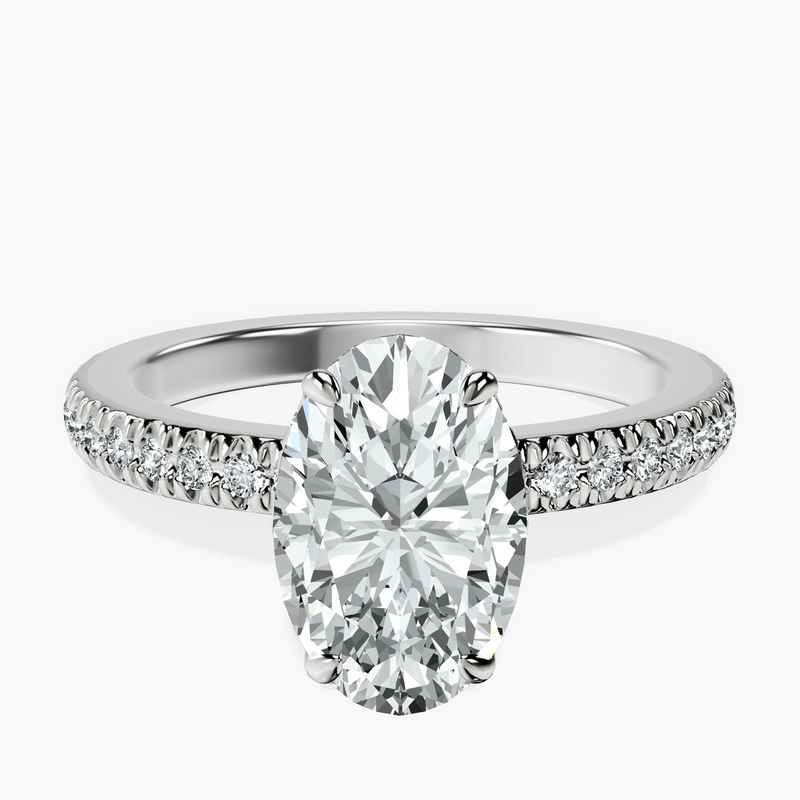 2.99 ct. oval Kourtney Kardashian Engagement Ring in platinum rtr top