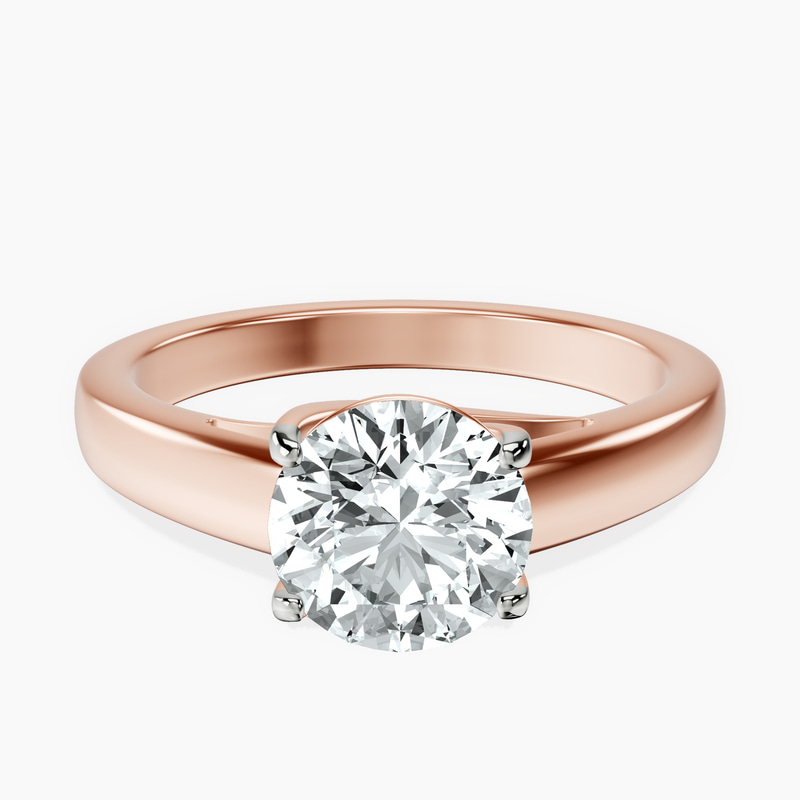 2.82 ct. round Allen Solitaire Ring in 10kt rose gold rtr top