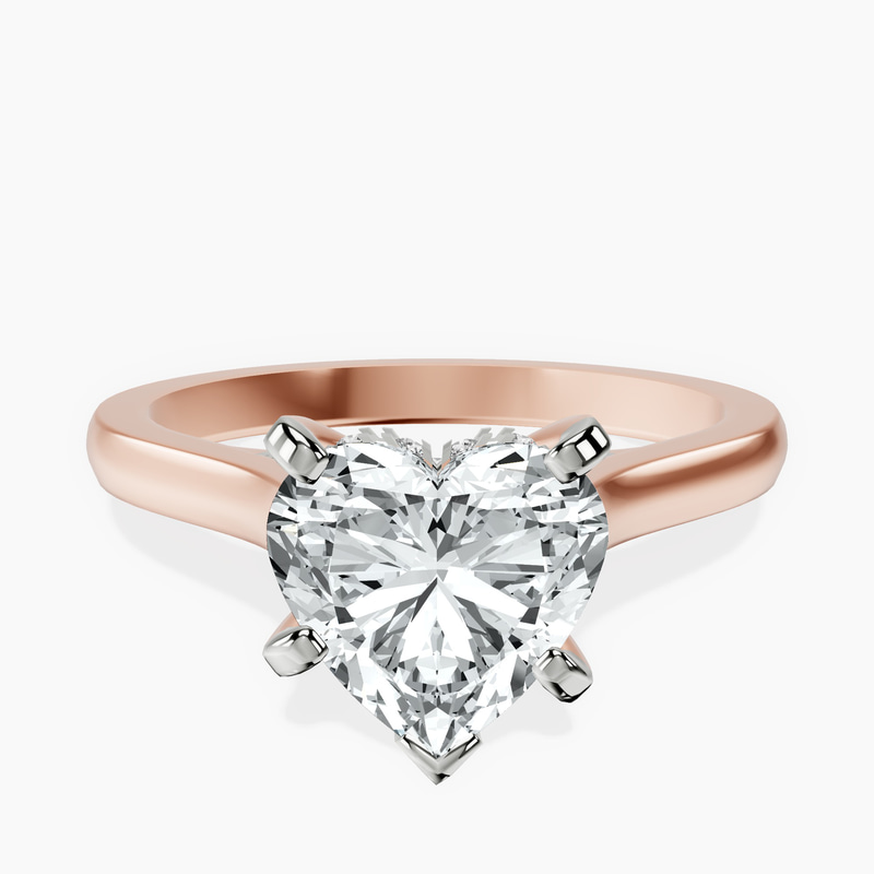 18kt Rose Gold Demi Lovato Hidden Accents Solitaire Lab Diamond Ring front image