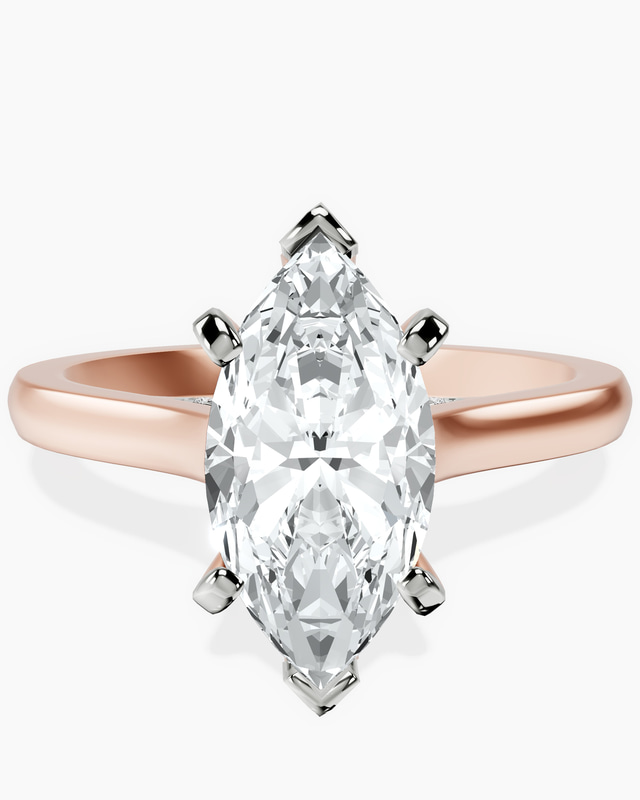 18kt Rose Gold Demi Lovato Hidden Accents Solitaire Lab Diamond Ring front image