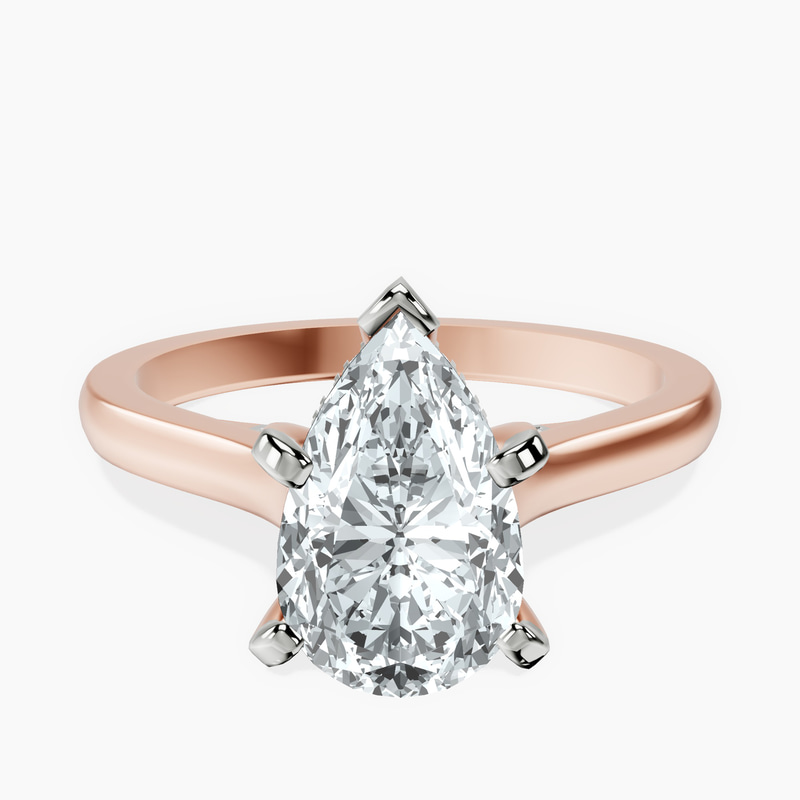 18kt Rose Gold Demi Lovato Hidden Accents Solitaire Lab Diamond Ring front image