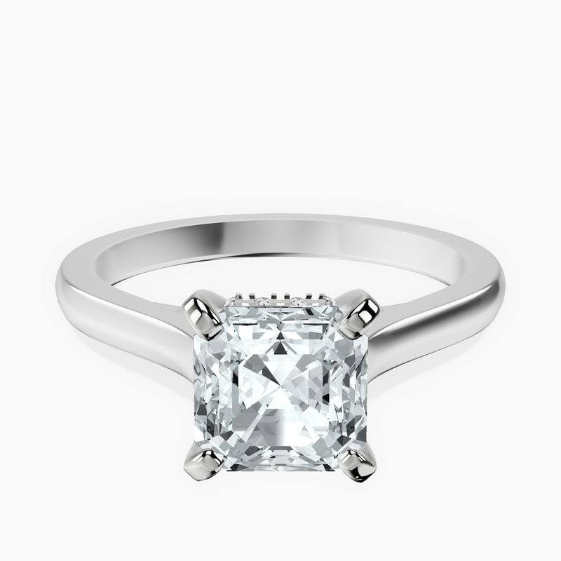 Platinum Demi Lovato Hidden Accents Solitaire Lab Diamond Ring front image