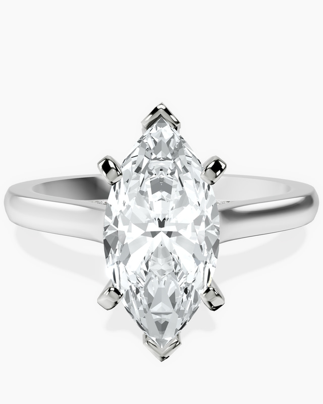 10kt White Gold Demi Lovato Hidden Accents Solitaire Lab Diamond Ring front image
