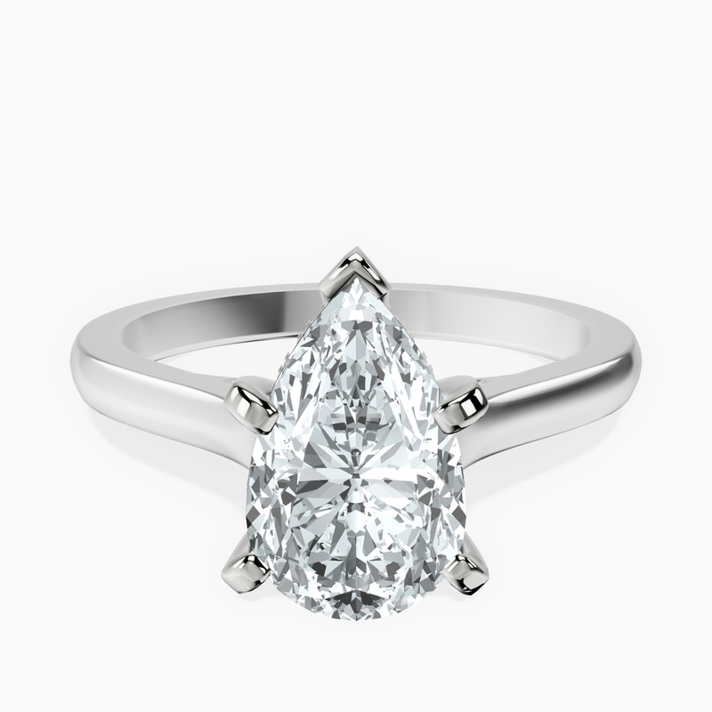 Platinum Demi Lovato Hidden Accents Solitaire Lab Diamond Ring front image