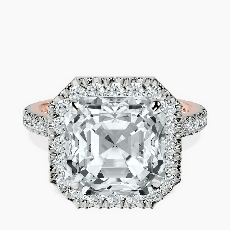 10kt Rose Gold Klarissa Halo Lab Diamond Eternity Ring front image