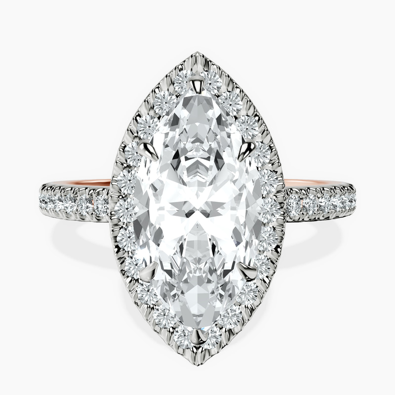 10kt Rose Gold Klarissa Halo Lab Diamond Eternity Ring front image