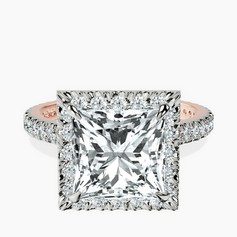10kt Rose Gold Klarissa Halo Lab Diamond Eternity Ring front image