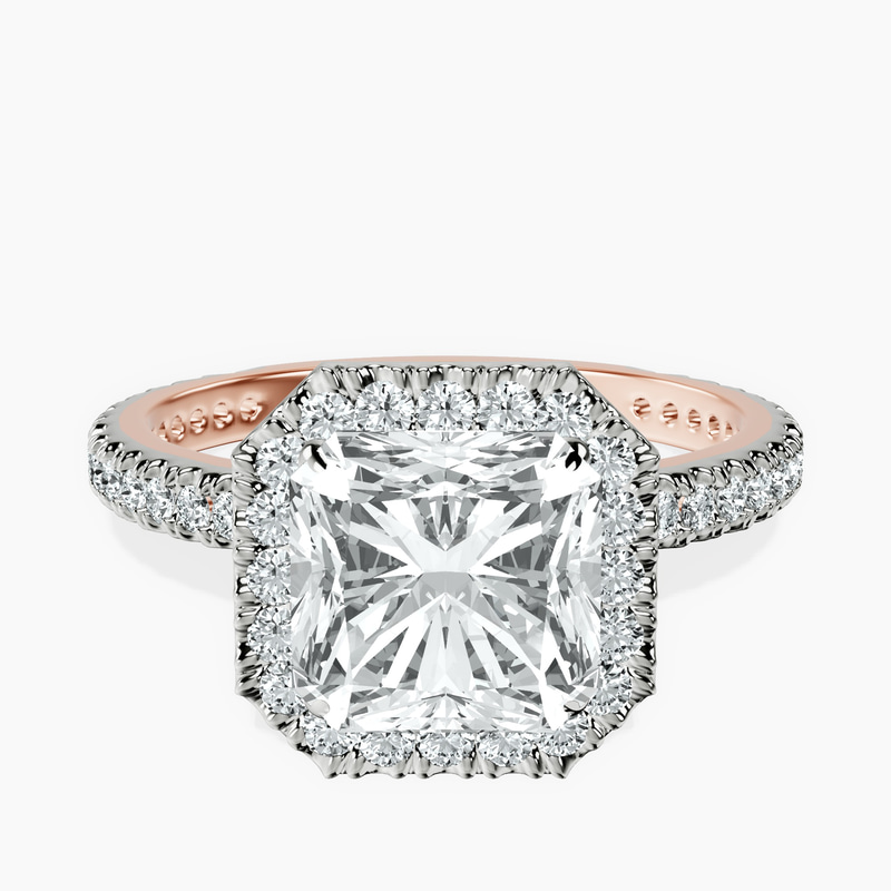 10kt Rose Gold Klarissa Halo Lab Diamond Eternity Ring front image