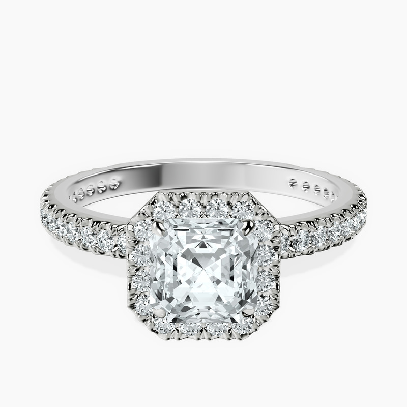 Platinum Klarissa Halo Lab Diamond Eternity Ring front image