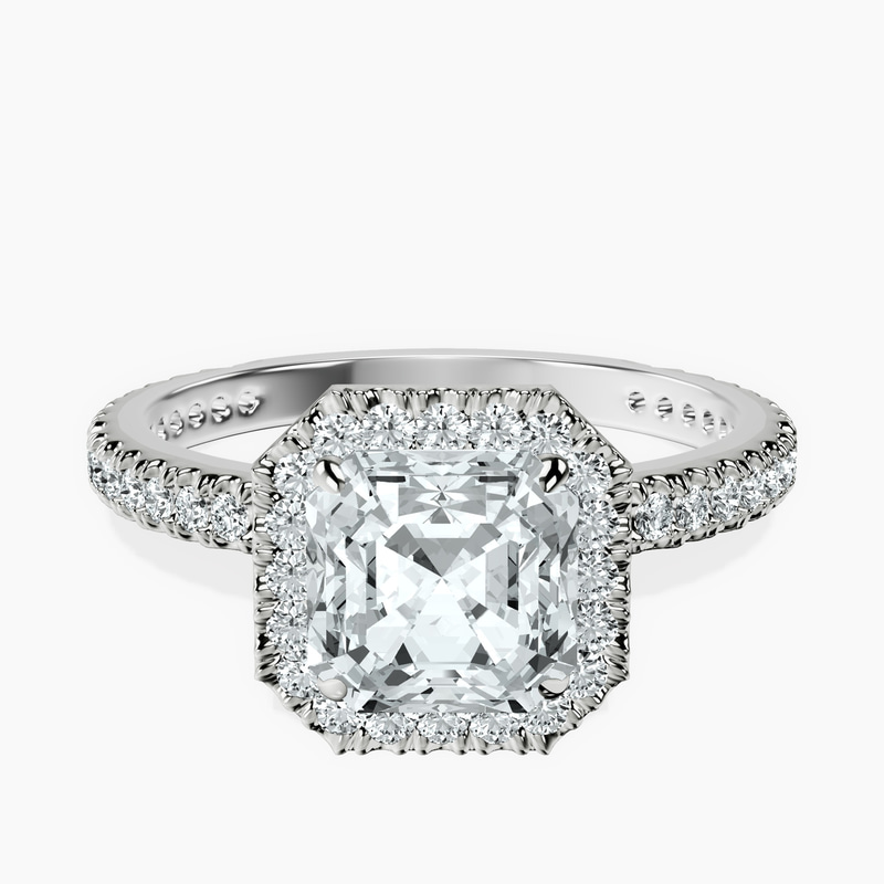 Platinum Klarissa Halo Lab Diamond Eternity Ring front image