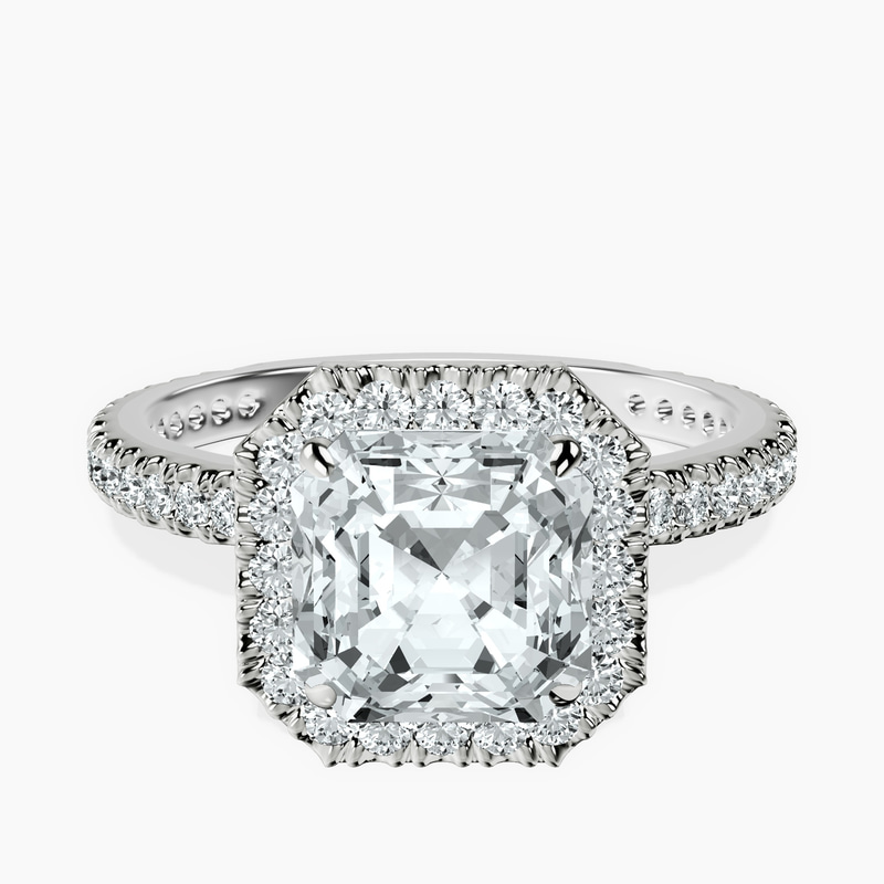Platinum Klarissa Halo Lab Diamond Eternity Ring front image