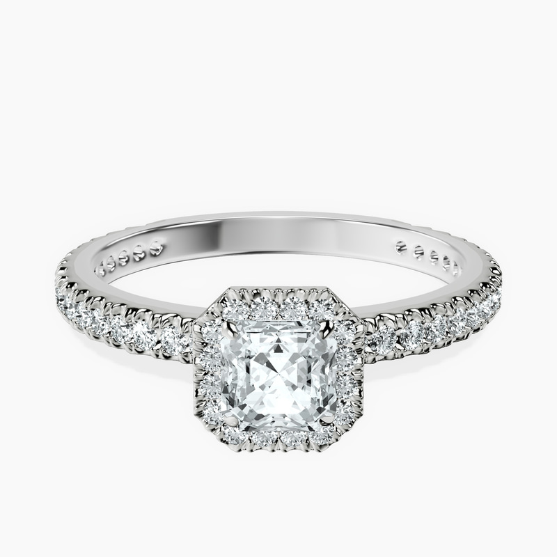 Platinum Klarissa Halo Lab Diamond Eternity Ring front image