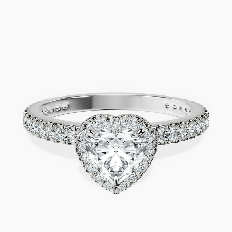 10kt White Gold Klarissa Halo Lab Diamond Eternity Ring front image