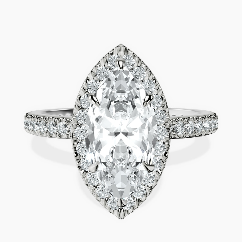 18ct White Gold Klarissa Halo Lab Diamond Eternity Ring front image