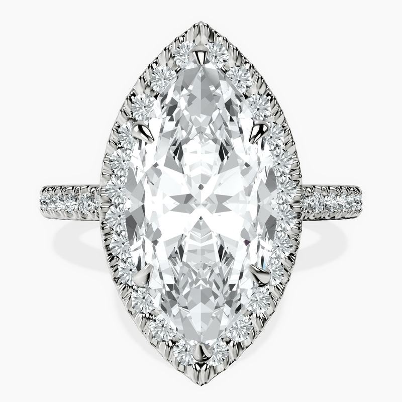 10kt White Gold Klarissa Halo Lab Diamond Eternity Ring front image
