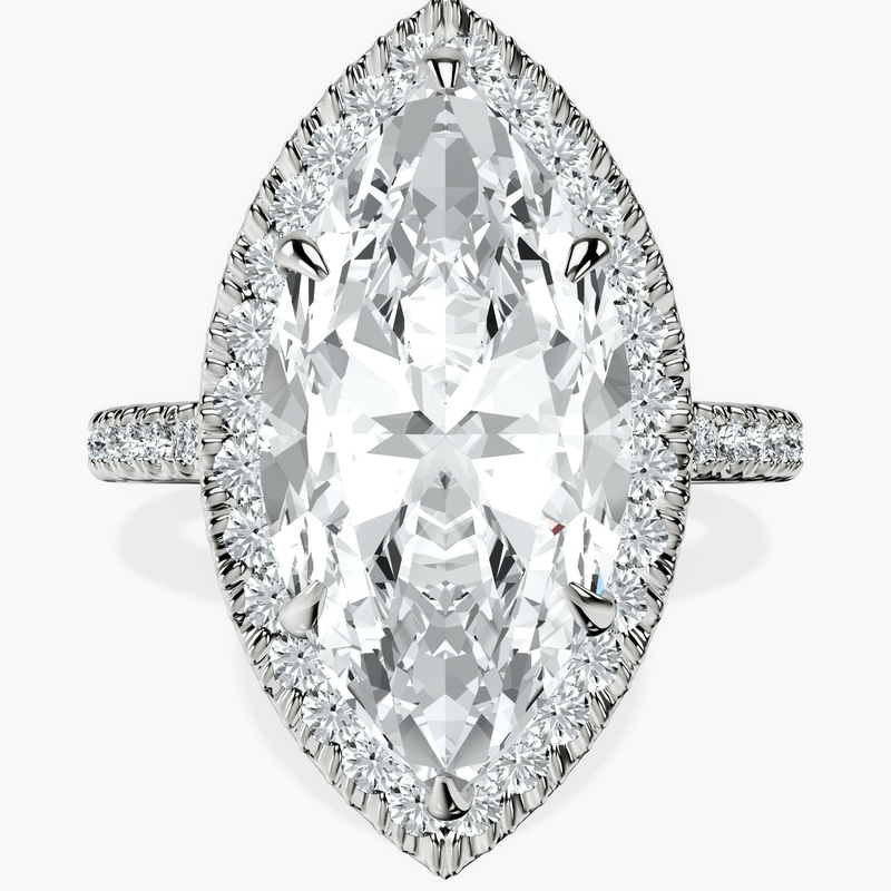 10kt White Gold Klarissa Halo Lab Diamond Eternity Ring front image