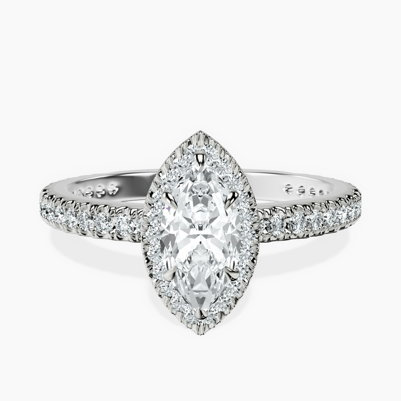 Platinum Klarissa Halo Lab Diamond Eternity Ring front image