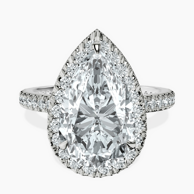 18kt White Gold Klarissa Halo Lab Diamond Eternity Ring front image