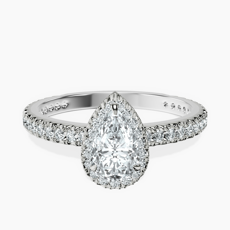 Platinum Klarissa Halo Lab Diamond Eternity Ring front image