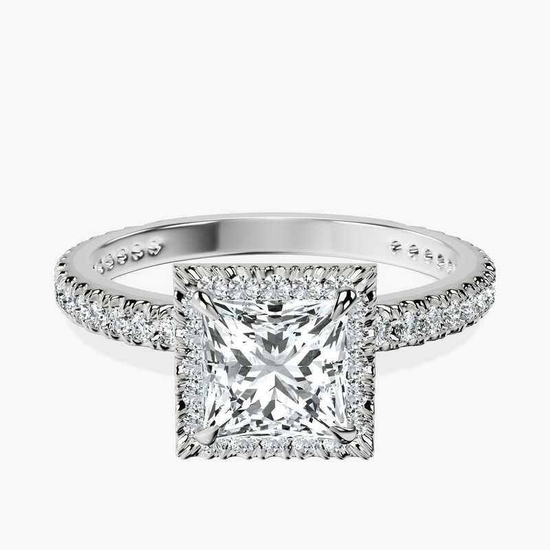 Platinum Klarissa Halo Lab Diamond Eternity Ring front image