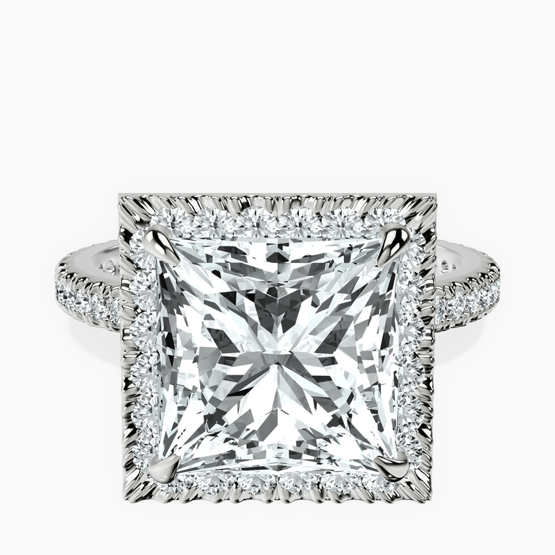 Platinum Klarissa Halo Lab Diamond Eternity Ring front image