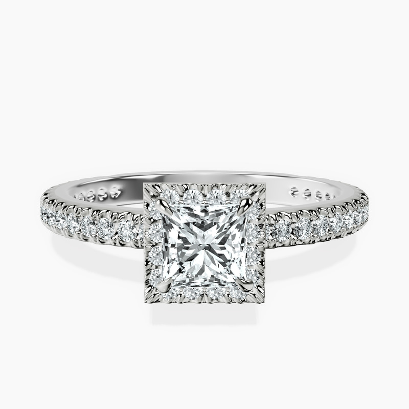 Platinum Klarissa Halo Lab Diamond Eternity Ring front image