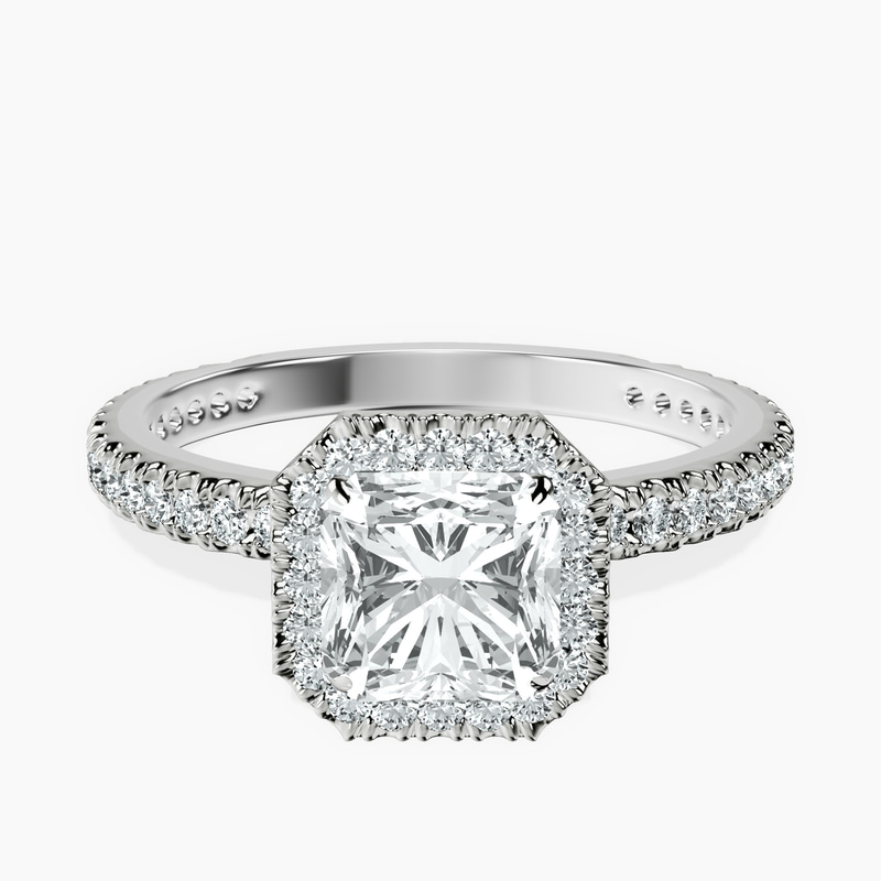 Platinum Klarissa Halo Lab Diamond Eternity Ring front image