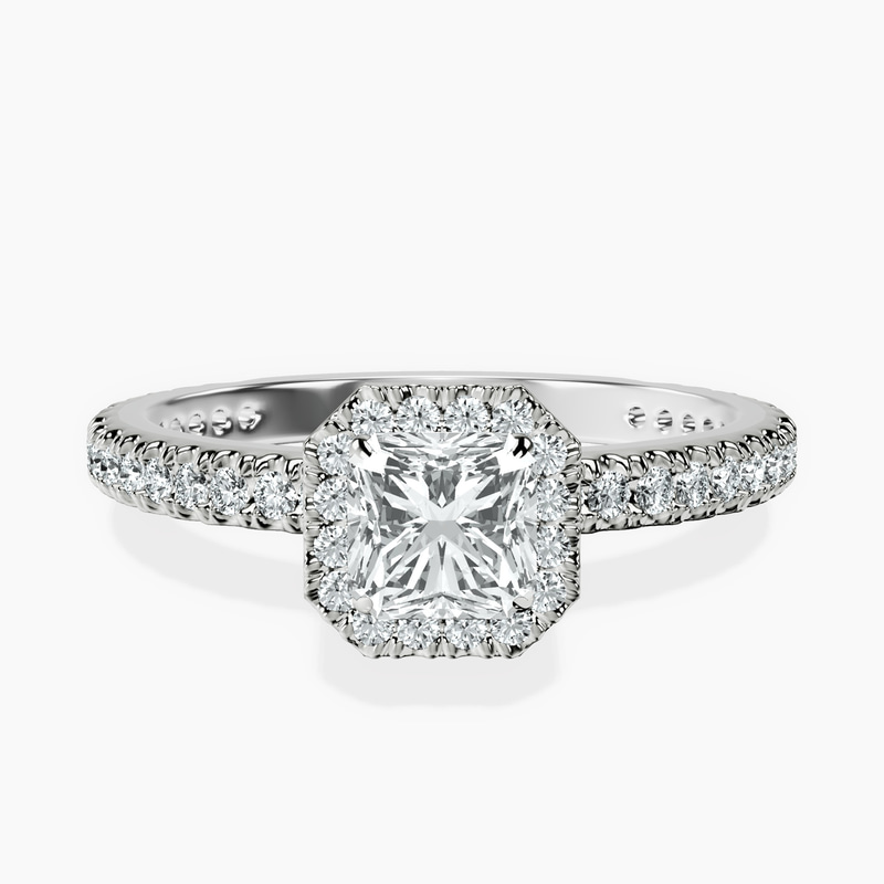 18kt White Gold Klarissa Halo Lab Diamond Eternity Ring front image
