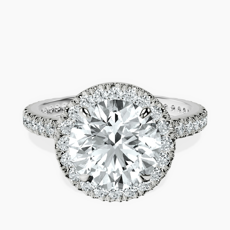 2.82 ct. round Victoria Beckham Engagement Ring in 10kt white gold rtr top