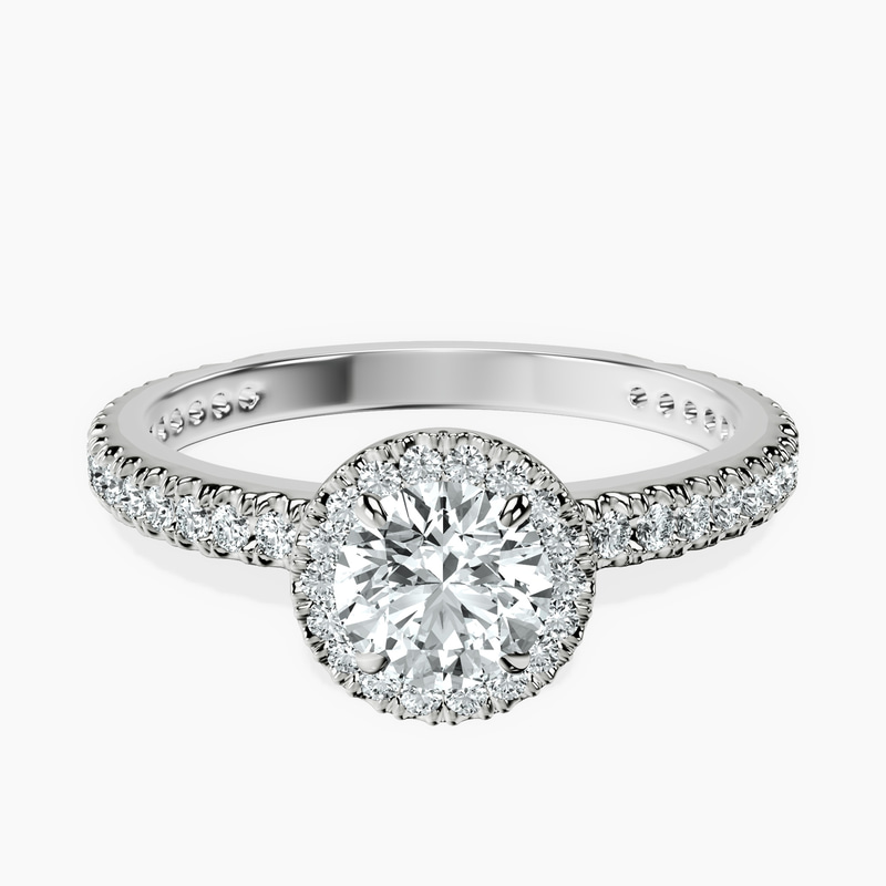 10kt White Gold Klarissa Halo Lab Diamond Eternity Ring front image