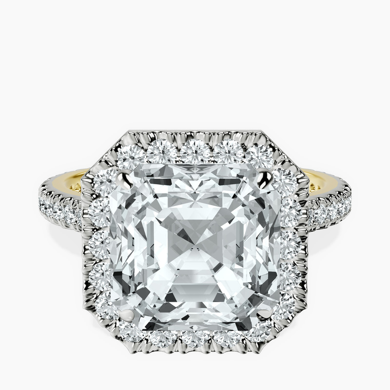 14kt Yellow Gold Klarissa Halo Lab Diamond Eternity Ring front image