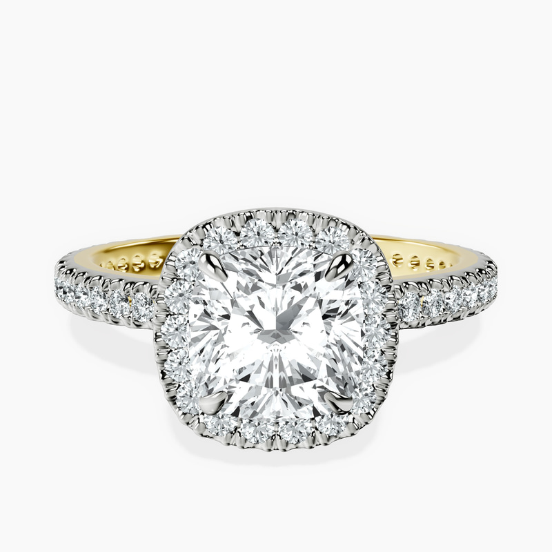 18kt Yellow Gold Victoria Beckham Halo Lab Diamond Eternity Ring front image