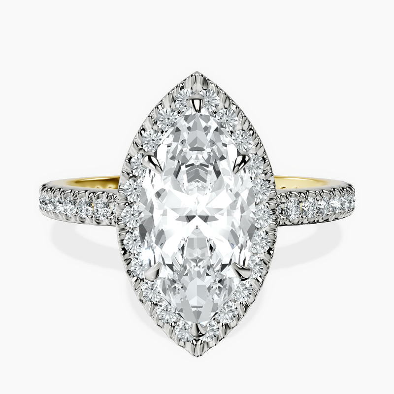 14ct Yellow Gold Klarissa Halo Lab Diamond Eternity Ring front image