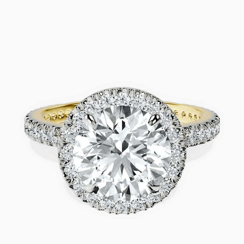 2.82 ct. round Klarissa Halo Eternity Ring in 18kt yellow gold rtr top