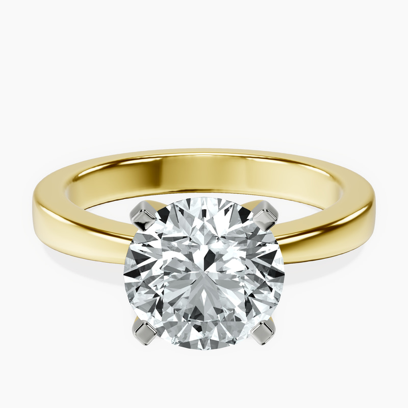2.82 ct. round Jannel Tapering Ring in 18kt yellow gold rtr top