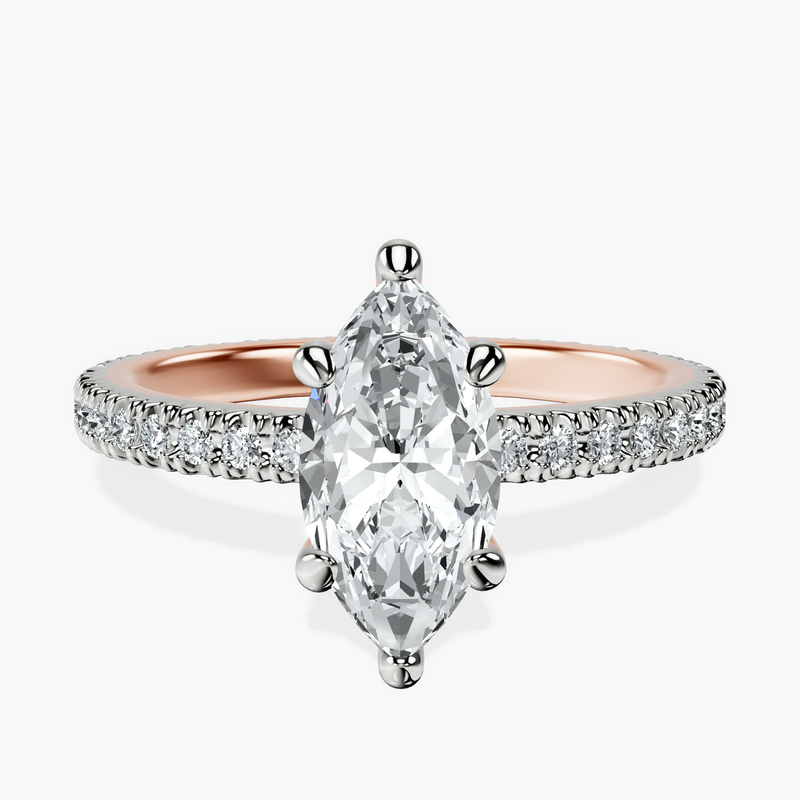 1.39 ct. marquise Claire Eternity Ring in 10kt rose gold rtr top