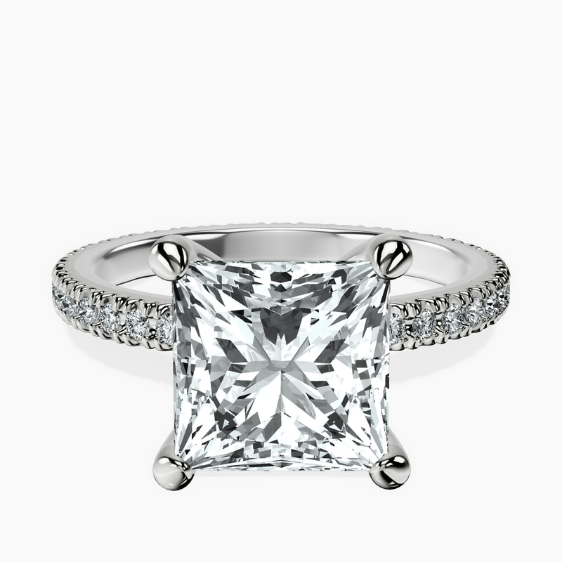 3.98 ct. princess Claire Eternity Ring in platinum rtr top
