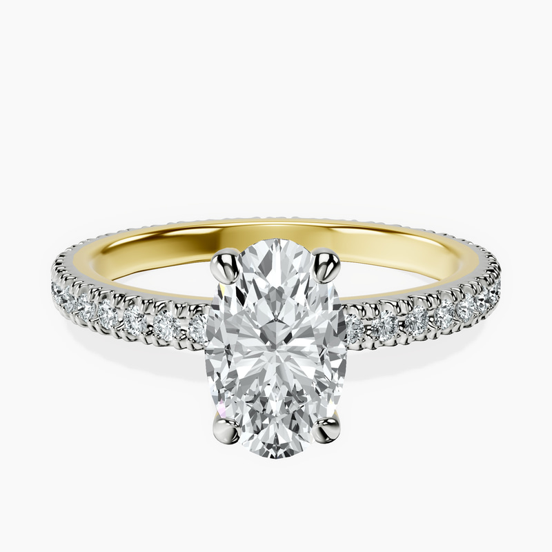 1.80 ct. oval Claire Eternity Ring in 10kt yellow gold rtr top
