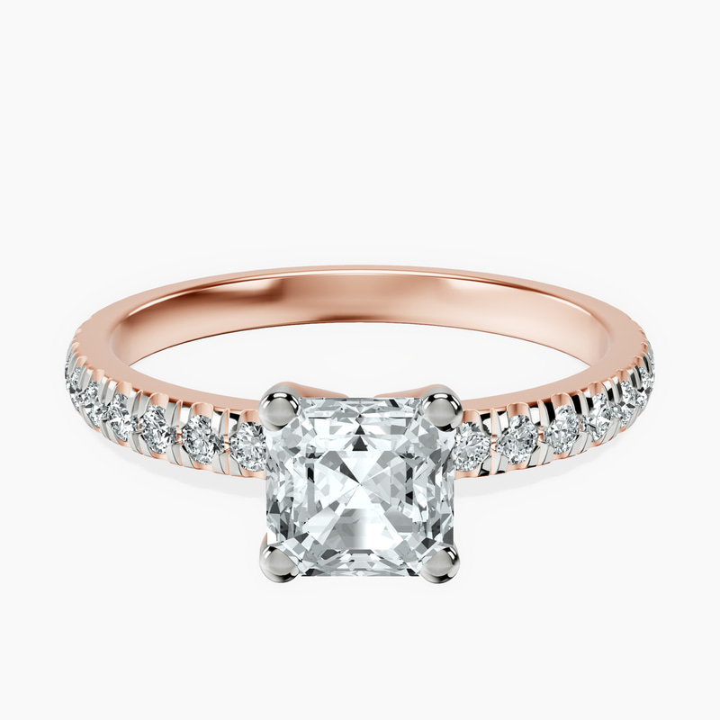 18kt Rose Gold Venetia Half Eternity Lab Diamond Ring front image
