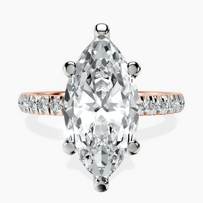 14kt Rose Gold Venetia Half Eternity Lab Diamond Ring front image