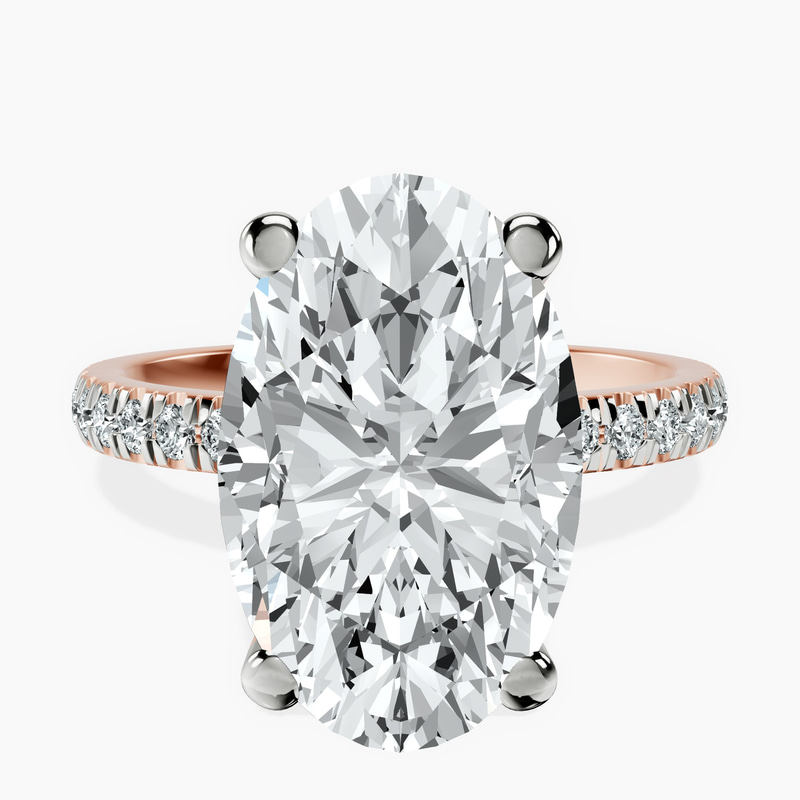 10.35 ct. oval Venetia Half Eternity Ring in 14kt rose gold rtr top