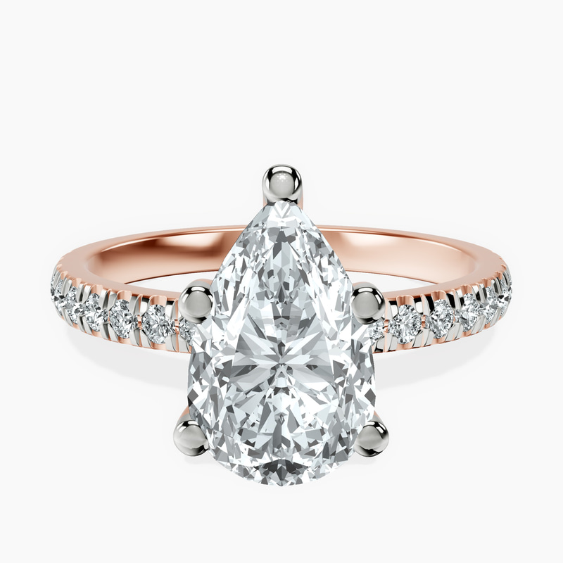 14kt Rose Gold Venetia Half Eternity Lab Diamond Ring front image