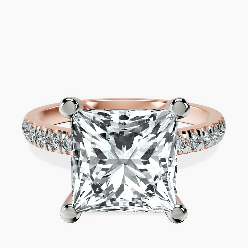 14kt Rose Gold Venetia Half Eternity Lab Diamond Ring front image